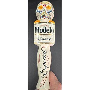 Modelo Beer Tap Handle Knob Keg Bar Top Keg Brewing Skull Cerveza Especial White